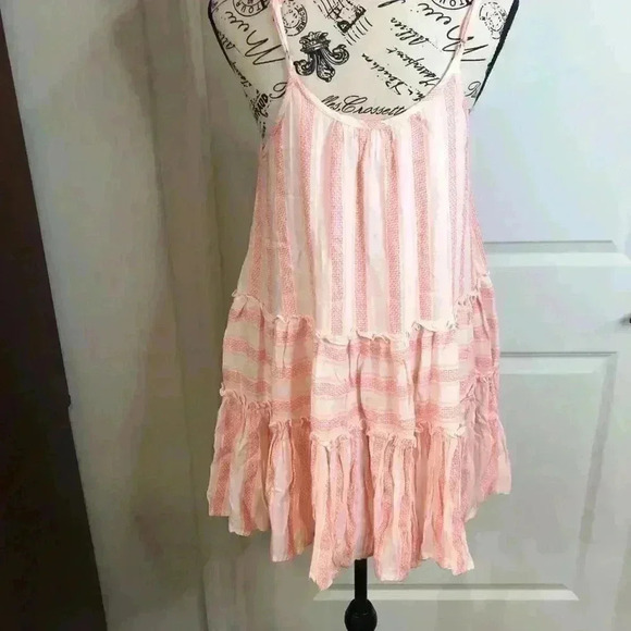 DRA Los Angeles Anthropology Cottage Core  Ladies Small Pink Ruffled Sundress - Picture 2 of 5